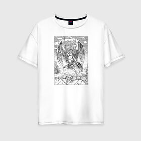 Женская футболка хлопок Oversize с принтом Celestial в Кировске, 100% хлопок | свободный крой, круглый ворот, спущенный рукав, длина до линии бедер
 | angel | celestial | fantasy | warrior | ангел | воительница | небесная | руны | средневековье | фэнтези