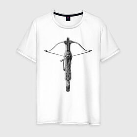 Мужская футболка хлопок с принтом Hunters crossbow #2 в Кировске, 100% хлопок | прямой крой, круглый вырез горловины, длина до линии бедер, слегка спущенное плечо. | crossbow | fantasy | hunter | medival | weapon | арбалет | оружие | охотник | средневековье | фэнтэзи