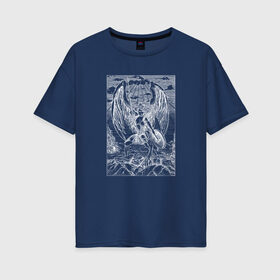 Женская футболка хлопок Oversize с принтом Celestial black в Кировске, 100% хлопок | свободный крой, круглый ворот, спущенный рукав, длина до линии бедер
 | angel | celestial | fantasy | warrior | ангел | воительница | небесная | руны | средневековье | фэнтези