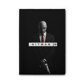 Обложка для автодокументов с принтом Hitman 3 в Кировске, натуральная кожа |  размер 19,9*13 см; внутри 4 больших “конверта” для документов и один маленький отдел — туда идеально встанут права | hitman | hitman 3 | hitman iii | красный | надпись | хитман | хитман 3