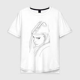 Мужская футболка хлопок Oversize с принтом Warrior woman в Кировске, 100% хлопок | свободный крой, круглый ворот, “спинка” длиннее передней части | fantasy | warrior | античность | воительница | доспехи | фэнтези