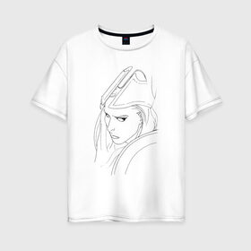 Женская футболка хлопок Oversize с принтом Warrior woman в Кировске, 100% хлопок | свободный крой, круглый ворот, спущенный рукав, длина до линии бедер
 | fantasy | warrior | античность | воительница | доспехи | фэнтези