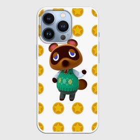 Чехол для iPhone 13 Pro с принтом Animal crossing   Nook в Кировске,  |  | Тематика изображения на принте: animal crossing | nook | детский | желтый | игра | компьютерный | кроссинг | монеты | нок | нук | персонаж | подарок | том нук | узор | энимал кросинг