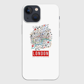 Чехол для iPhone 13 mini с принтом Лондон в Кировске,  |  | london | англия | биг бен | великобритания | достопримечательности | карта | лондон | путешествия | я люблю лондон
