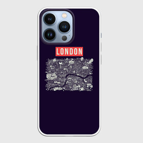 Чехол для iPhone 13 Pro с принтом LONDON в Кировске,  |  | Тематика изображения на принте: london | англия | биг бен | великобритания | достопримечательности | карта | литературная карта | лондон | путешествия | твист | чарли чаплин | шерлок холмс | я люблю лондон