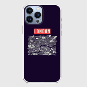 Чехол для iPhone 13 Pro Max с принтом LONDON в Кировске,  |  | Тематика изображения на принте: london | англия | биг бен | великобритания | достопримечательности | карта | литературная карта | лондон | путешествия | твист | чарли чаплин | шерлок холмс | я люблю лондон