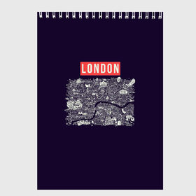Скетчбук с принтом LONDON в Кировске, 100% бумага
 | 48 листов, плотность листов — 100 г/м2, плотность картонной обложки — 250 г/м2. Листы скреплены сверху удобной пружинной спиралью | london | англия | биг бен | великобритания | достопримечательности | карта | литературная карта | лондон | путешествия | твист | чарли чаплин | шерлок холмс | я люблю лондон