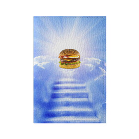 Обложка для паспорта матовая кожа с принтом Райский бургер в Кировске, натуральная матовая кожа | размер 19,3 х 13,7 см; прозрачные пластиковые крепления | Тематика изображения на принте: food | hamburger | hot dog | ангел | блики | булка | булочка | бургер | бутерброд | вкусняшки | гамбургер | еда | котлета | лестница | лучи | небесный | небо | обжора | облака | пейзаж | природа | рай | сендвич