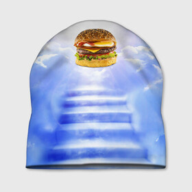 Шапка 3D с принтом Райский бургер в Кировске, 100% полиэстер | универсальный размер, печать по всей поверхности изделия | Тематика изображения на принте: food | hamburger | hot dog | ангел | блики | булка | булочка | бургер | бутерброд | вкусняшки | гамбургер | еда | котлета | лестница | лучи | небесный | небо | обжора | облака | пейзаж | природа | рай | сендвич
