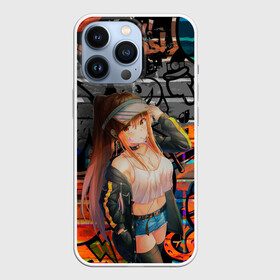 Чехол для iPhone 13 Pro с принтом Anime Girl with Graffiti в Кировске,  |  | Тематика изображения на принте: anime | girl | аниме | граффити | девушка | тян