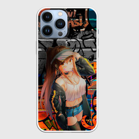 Чехол для iPhone 13 Pro Max с принтом Anime Girl with Graffiti в Кировске,  |  | anime | girl | аниме | граффити | девушка | тян