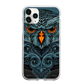 Чехол для iPhone 11 Pro Max матовый с принтом Ornament Owl в Кировске, Силикон |  | Тематика изображения на принте: арт | глаза | животные | обложка | орнамент | перья | птица | рисунок | рок | сова | татуировки