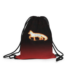 Рюкзак-мешок 3D с принтом Светящаяся лиса в Кировске, 100% полиэстер | плотность ткани — 200 г/м2, размер — 35 х 45 см; лямки — толстые шнурки, застежка на шнуровке, без карманов и подкладки | fox | арт | животные | лиса