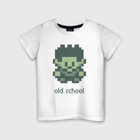 Детская футболка хлопок с принтом Old school в Кировске, 100% хлопок | круглый вырез горловины, полуприлегающий силуэт, длина до линии бедер | Тематика изображения на принте: gameboy | игра | персонаж | пиксель | рпг