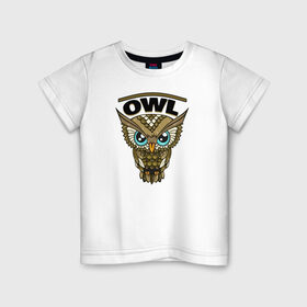 Детская футболка хлопок с принтом Owl в Кировске, 100% хлопок | круглый вырез горловины, полуприлегающий силуэт, длина до линии бедер | 1 годик | love | дети | детские | любовь | малыш | малыши | ребенок