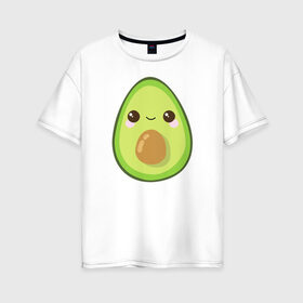Женская футболка хлопок Oversize с принтом Avocado в Кировске, 100% хлопок | свободный крой, круглый ворот, спущенный рукав, длина до линии бедер
 | 1 годик | love | дети | детские | любовь | малыш | малыши | ребенок