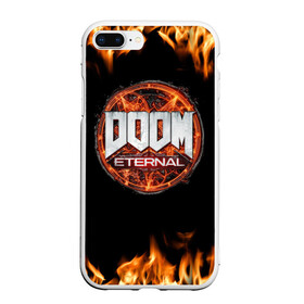 Чехол для iPhone 7Plus/8 Plus матовый с принтом DOOM Eternal в Кировске, Силикон | Область печати: задняя сторона чехла, без боковых панелей | doom eternal | дум | игра | компьютерная | логотип | надпись | огненный | огонь | подарок | пожар | символ | фанату | черный