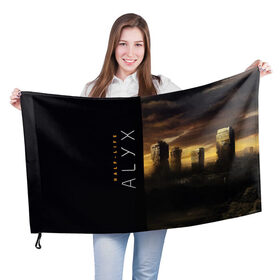 Флаг 3D с принтом Half-Life Alyx в Кировске, 100% полиэстер | плотность ткани — 95 г/м2, размер — 67 х 109 см. Принт наносится с одной стороны | half life | half life alyx | аликс | апокалипсис | город | игра | игроман | компьютерная | подарок | пост апокалипсис | халф лайф | шутер