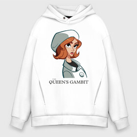 Мужское худи Oversize хлопок с принтом Queens Gambit Ход Королевы в Кировске, френч-терри — 70% хлопок, 30% полиэстер. Мягкий теплый начес внутри —100% хлопок | боковые карманы, эластичные манжеты и нижняя кромка, капюшон на магнитной кнопке | Тематика изображения на принте: the queens gambit | бэт хармон | королева | милая девушка | рыжая | рыжая девушка | сериал | сериал про шахматы | ход королевы | шахматы | элизабет хармон