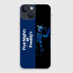 Чехол для iPhone 13 mini с принтом Five Nights At Freddy в Кировске,  |  | 5 ночей с фредди | five nights at freddys | fnaf | игра | игрок | книга | логотип | пиццерия | подарок | половина | синий | страшилка | фнаф | фредди