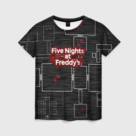 Женская футболка 3D с принтом Five Nights At Freddy в Кировске, 100% полиэфир ( синтетическое хлопкоподобное полотно) | прямой крой, круглый вырез горловины, длина до линии бедер | 5 ночей с фредди | five nights at freddys | fnaf | игра | игрок | книга | логотип | пиццерия | подарок | страшилка | схема | фнаф | фредди
