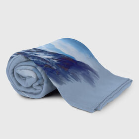 Плед 3D с принтом Серо-голубые горы в Кировске, 100% полиэстер | закругленные углы, все края обработаны. Ткань не мнется и не растягивается | арт | горы | живопись | кистью | краски | пейзаж | рисунок | серый
