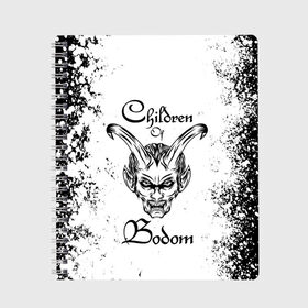 Тетрадь с принтом Children of Bodom (Z) в Кировске, 100% бумага | 48 листов, плотность листов — 60 г/м2, плотность картонной обложки — 250 г/м2. Листы скреплены сбоку удобной пружинной спиралью. Уголки страниц и обложки скругленные. Цвет линий — светло-серый
 | century media | children bodom | children of bodom | fearless records | nuclear blast | spinefarm records | алекси лайхо | дети озера | дети озера бодом | дэниел фрэйберг | жнец | мрак | хенкка сеппяля | эспоо | янн