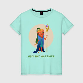 Женская футболка хлопок с принтом Здоровые воины в Кировске, 100% хлопок | прямой крой, круглый вырез горловины, длина до линии бедер, слегка спущенное плечо | здоровье | маг | морковь | овощи | оранжевый