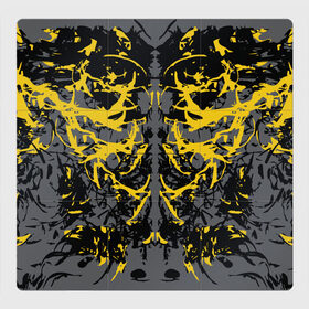 Магнитный плакат 3Х3 с принтом Ужасы хорор в Кировске, Полимерный материал с магнитным слоем | 9 деталей размером 9*9 см | абстракция | жёлтый | кора | пятна | робот | ужасы | узор | фантастика | футуризм | хорор | цвета 2021