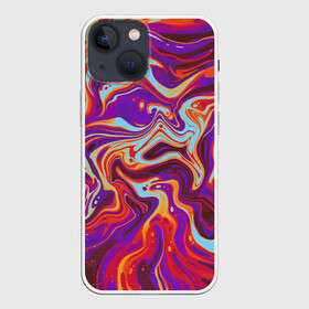 Чехол для iPhone 13 mini с принтом colorful waves в Кировске,  |  | abstract | colors | paint | pattern | violet | waves | абстракция | волны | краска | цветной