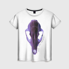 Женская футболка 3D с принтом The Skull в Кировске, 100% полиэфир ( синтетическое хлопкоподобное полотно) | прямой крой, круглый вырез горловины, длина до линии бедер | альтернатива | андеграунд | гот | готика | готический стиль | готы | фиолетовый череп | череп | череп животного
