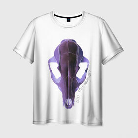 Мужская футболка 3D с принтом The Skull в Кировске, 100% полиэфир | прямой крой, круглый вырез горловины, длина до линии бедер | альтернатива | андеграунд | гот | готика | готический стиль | готы | фиолетовый череп | череп | череп животного