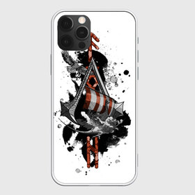 Чехол для iPhone 12 Pro Max с принтом Assassins Creed Valhalla Тату в Кировске, Силикон |  | ассасинс крид | викинги | графика | драккар | корабль | орел | руны | тату