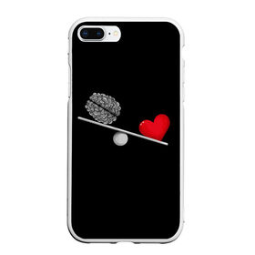 Чехол для iPhone 7Plus/8 Plus матовый с принтом Слушай Сердце в Кировске, Силикон | Область печати: задняя сторона чехла, без боковых панелей | 14 февраля | love | valentines day | девушке | день влюбленных | качели | любимой | любимому | любовь | не слушай мозг | пара | парню | перевесил | разум | сердца | сердце heart | слушай сердце