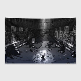 Флаг-баннер с принтом Lovecraft Лавкрафт в Кировске, 100% полиэстер | размер 67 х 109 см, плотность ткани — 95 г/м2; по краям флага есть четыре люверса для крепления | lovecraft | говард филлипс лавкрафт | ктулху | лавкрафт | филлипс лавкрафт