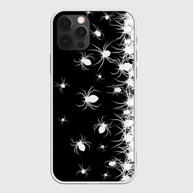 Чехол для iPhone 12 Pro Max с принтом Пауки в Кировске, Силикон |  | black and white | dark | halloween | horror | spiders | жуки | клещ | краска | минимализм | монохромный | ночь | пауки | паутина | паучки | паучок | страшный | сумерки | темный | тьма | ужасы | уличный | хеллоуин | хоррор