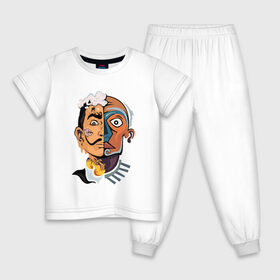 Детская пижама хлопок с принтом Dal? vs Picasso в Кировске, 100% хлопок |  брюки и футболка прямого кроя, без карманов, на брюках мягкая резинка на поясе и по низу штанин
 | график | живописец | испания | сюрреализм | творчество