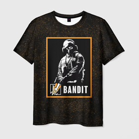 Мужская футболка 3D с принтом Bandit в Кировске, 100% полиэфир | прямой крой, круглый вырез горловины, длина до линии бедер | Тематика изображения на принте: bandit | r6s | rainbow six siege | бандит | оперативник | персонаж