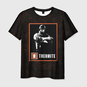 Мужская футболка 3D с принтом Thermite в Кировске, 100% полиэфир | прямой крой, круглый вырез горловины, длина до линии бедер | r6s | rainbow six siege | thermite | оперативник | персонаж | термит