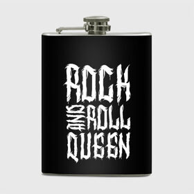 Фляга с принтом Rock and Roll Queen в Кировске, металлический корпус | емкость 0,22 л, размер 125 х 94 мм. Виниловая наклейка запечатывается полностью | family | family look | queen | rock | rock and roll | детские | для всей семьи | семейные | семья | фэмили лук