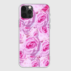 Чехол для iPhone 12 Pro Max с принтом Roses в Кировске, Силикон |  | дизайн с розами | женственность | нежность | роза | розовый принт | розовый фон | розы | цветы