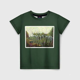 Детская футболка 3D с принтом Солнечное болото в Кировске, 100% гипоаллергенный полиэфир | прямой крой, круглый вырез горловины, длина до линии бедер, чуть спущенное плечо, ткань немного тянется | Тематика изображения на принте: болото | деревья | опасность | растения | цветы