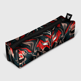 Пенал 3D с принтом Черный самурай в Кировске, 100% полиэстер | плотная ткань, застежка на молнии | абстракция | демон | монстр | орнамент | рисунок | самурай | череп