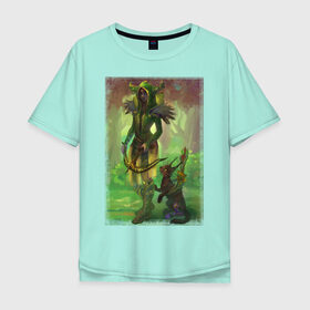 Мужская футболка хлопок Oversize с принтом Forest Guardian в Кировске, 100% хлопок | свободный крой, круглый ворот, “спинка” длиннее передней части | crossbow | fantasy | арбалет | персонаж | фэнтези