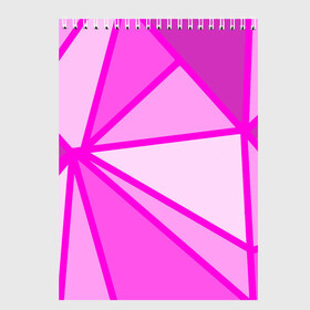 Скетчбук с принтом Осколки розового стекла в Кировске, 100% бумага
 | 48 листов, плотность листов — 100 г/м2, плотность картонной обложки — 250 г/м2. Листы скреплены сверху удобной пружинной спиралью | 2021 | геометрия | зеркало | лето | осколок | розовый | треугольники