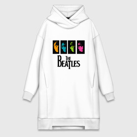 Платье-худи хлопок с принтом Всемирный день The Beatles в Кировске,  |  | abbey road | beatles day | cant buy me love | help | i want to hold your hand | let it bee | pop art | альбом | битлз | битломан | битлы | всемирный день | леннон | ливерпуль | ливерпульская четверка | маккартни | музыка | старр | харрисо