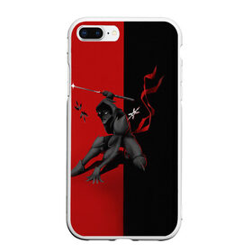 Чехол для iPhone 7Plus/8 Plus матовый с принтом Samurai в Кировске, Силикон | Область печати: задняя сторона чехла, без боковых панелей | dark | боец | катана | ниндзя | самурай | тьма