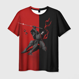 Мужская футболка 3D с принтом Samurai в Кировске, 100% полиэфир | прямой крой, круглый вырез горловины, длина до линии бедер | dark | боец | катана | ниндзя | самурай | тьма