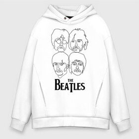 Мужское худи Oversize хлопок с принтом THE BEATLES в Кировске, френч-терри — 70% хлопок, 30% полиэстер. Мягкий теплый начес внутри —100% хлопок | боковые карманы, эластичные манжеты и нижняя кромка, капюшон на магнитной кнопке | the beatles | битлз | битлс | битлы | джон леннон | джордж харрисон | пол маккартни | ринго старр