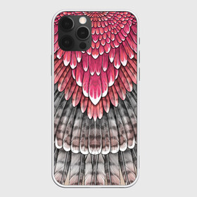 Чехол для iPhone 12 Pro с принтом оперение: рассветный сокол в Кировске, силикон | область печати: задняя сторона чехла, без боковых панелей | feathers | plumage | друид | индеец | коричневый | королевна | оперение | орёл | пернатый | перо | перья | природа | птица | розовый | серый | сова | сокол | сон | ястреб